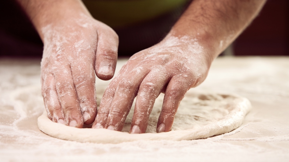 Handmade rustic pizza